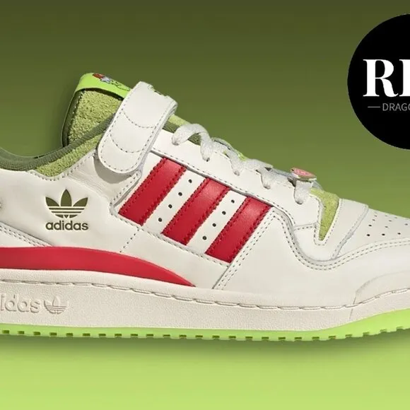 Adidas Dr. Seuss x Forum Low The Grinch Cream White Shoes - Men's Size 9.5