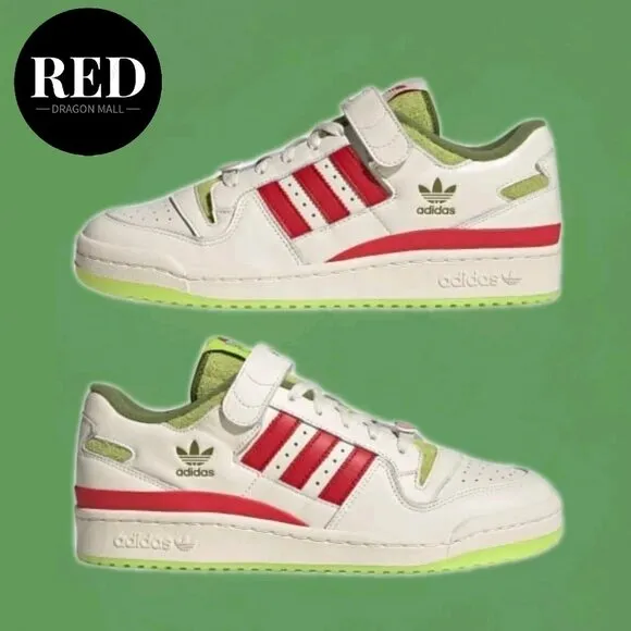Adidas Dr. Seuss x Forum Low The Grinch Cream White Shoes - Men's Size 9.5