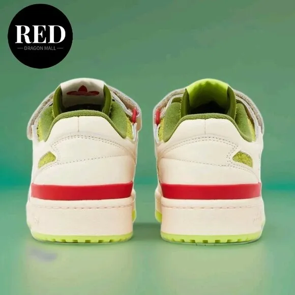 Adidas Dr. Seuss x Forum Low The Grinch Cream White Shoes - Men's Size 9.5