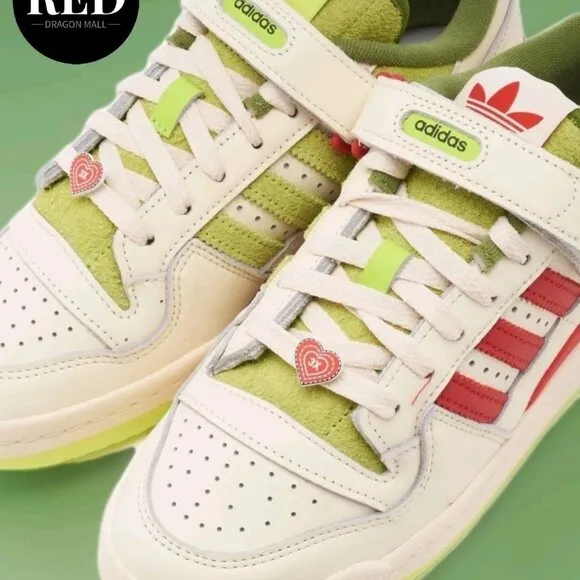 Adidas Dr. Seuss x Forum Low The Grinch Cream White Shoes - Men's Size 9.5