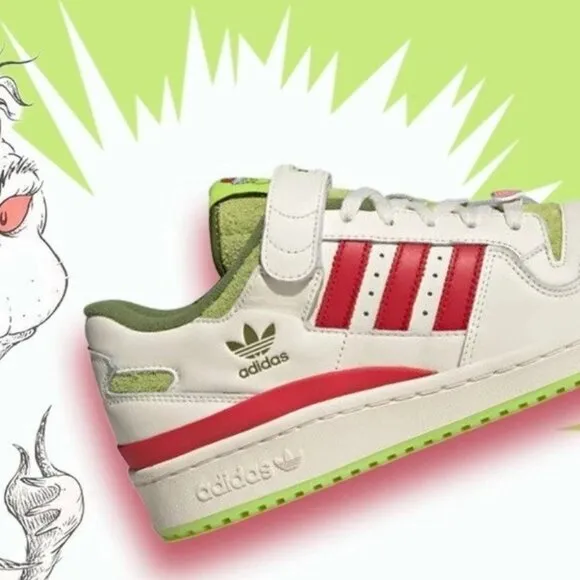 Adidas Dr. Seuss x Forum Low The Grinch Cream White Shoes - Men's Size 9.5