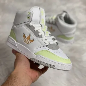 Adidas Drop Step XL High Top Womens Casual Shoes White Green GZ1582 NEW Size 6.5