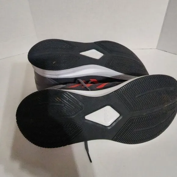 Adidas Duramo 10 Running Shoes Grey Four Vivid Red Iron Metallic Men's Size 12.5