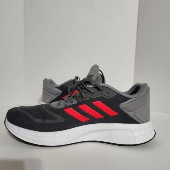 Adidas Duramo 10 Running Shoes Grey Four Vivid Red Iron Metallic Men's Size 12.5
