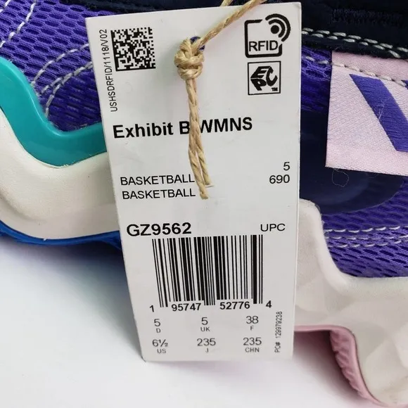 Adidas Exhibit B Hoop City Candace Parker Womens Size 6.5 Purple Basketball Shoe