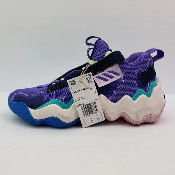 Adidas Exhibit B Hoop City Candace Parker Womens Size 6.5 Purple Basketball Shoe