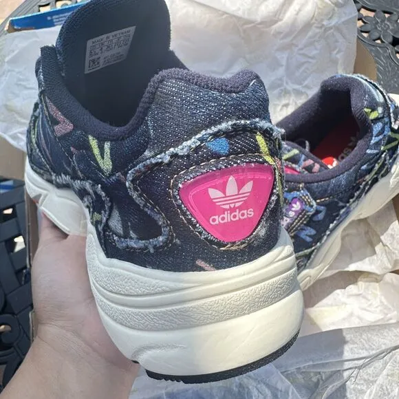 Adidas Falcon Paint Denim Women's Athletic Shoes CG6249 Size 5.5