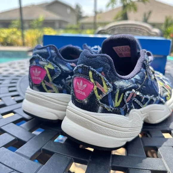 Adidas Falcon Paint Denim Women's Athletic Shoes CG6249 Size 5.5