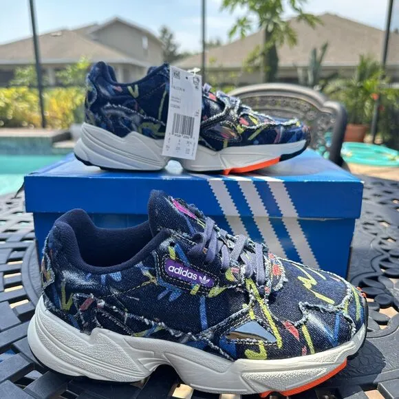 Adidas Falcon Paint Denim Women's Athletic Shoes CG6249 Size 5.5
