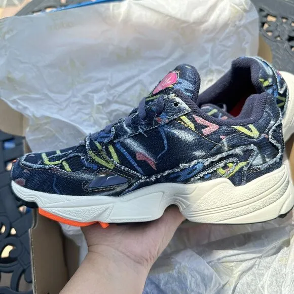 Adidas Falcon Paint Denim Women's Athletic Shoes CG6249 Size 5.5