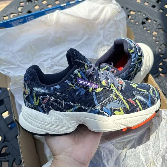 Adidas Falcon Paint Denim Women's Athletic Shoes CG6249 Size 5.5