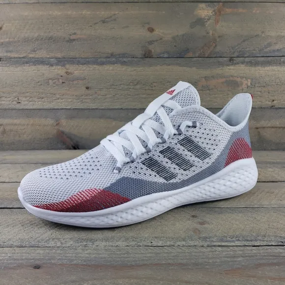 adidas Fluidflow 2.0 Mens Running Athletic Shoes Sneaker White Grey Red
