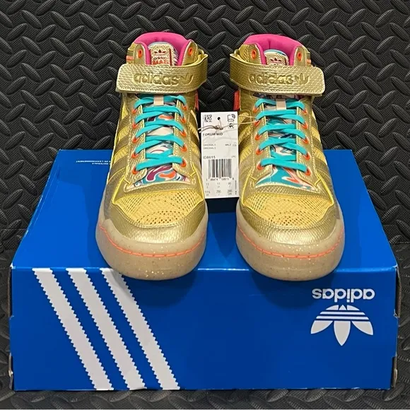 adidas Forum Mid Carnival Metallic Gold Mid Top Shoes Mens‎ Size 11.5