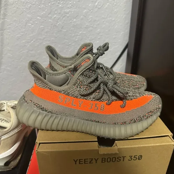Adidas Gray and Orange Sneakers Yeezy Boost 350