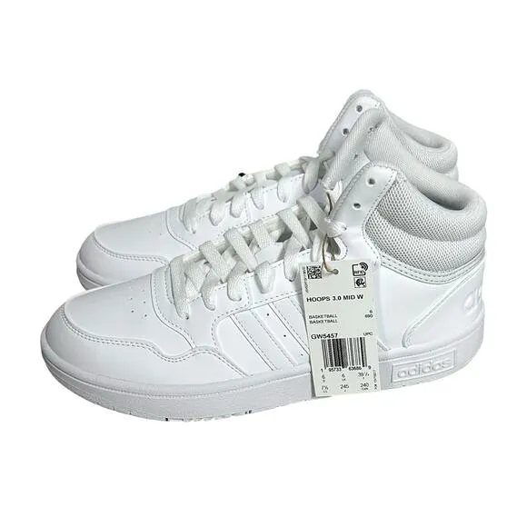 ADIDAS GW5457 HOOPS 3.0 MID CLASSIC SHOES Womens Size 7.5 New