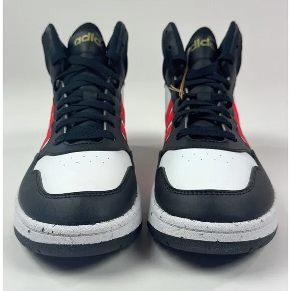 Adidas Hoops Mid 3.0 Kids Size 7 White Red Basketball Shoes Sneakers HR0227