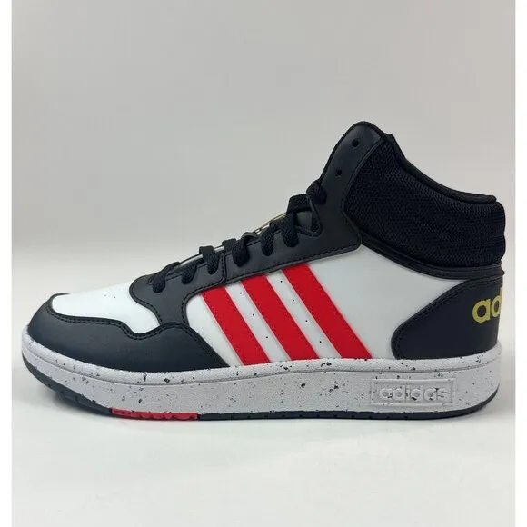 Adidas Hoops Mid 3.0 Kids Size 7 White Red Basketball Shoes Sneakers HR0227