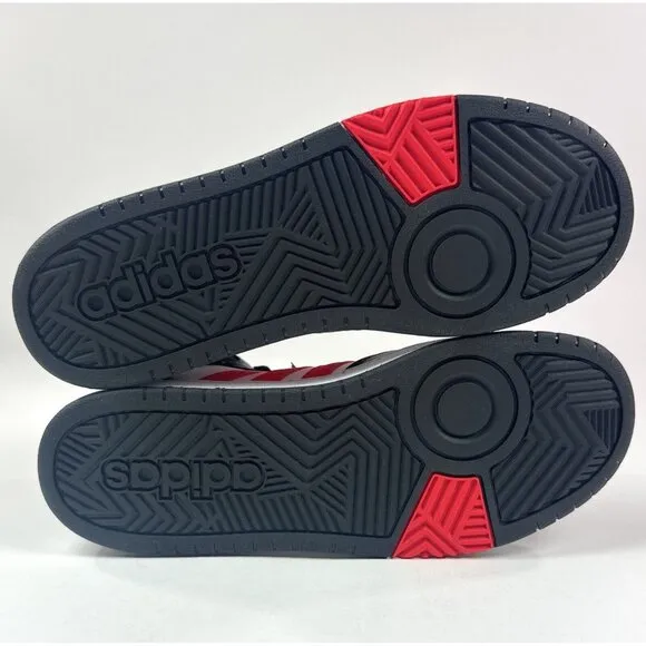 Adidas Hoops Mid 3.0 Kids Size 7 White Red Basketball Shoes Sneakers HR0227