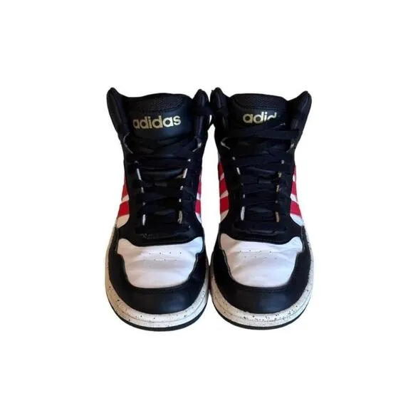 Adidas Hoops Mid Shoes Kids Cloud White / Red / Black Size 4​​​