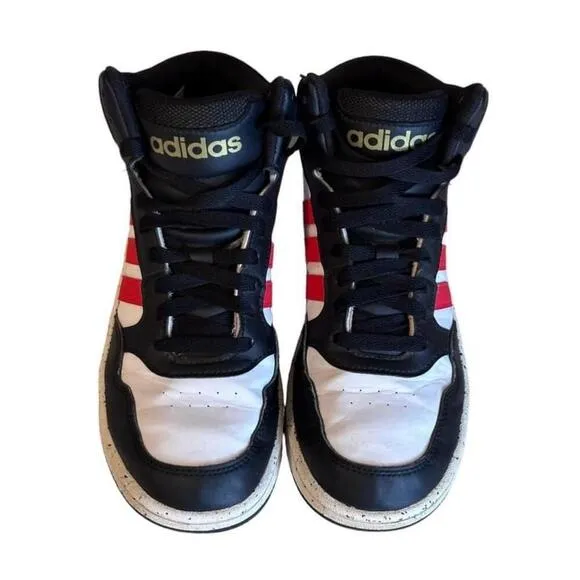 Adidas Hoops Mid Shoes Kids Cloud White / Red / Black Size 4​​​