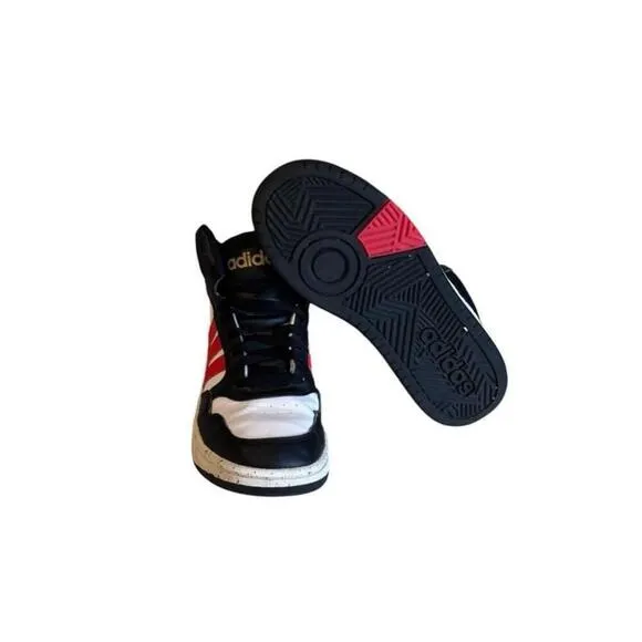 Adidas Hoops Mid Shoes Kids Cloud White / Red / Black Size 4​​​