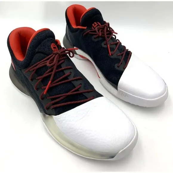 Adidas James Harden Vol 1 Pioneer BW0546 Black Scarlet White Mens Size 13.5