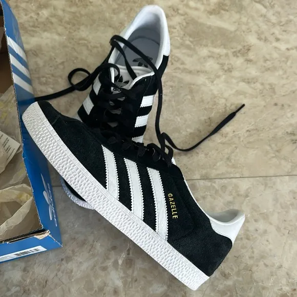 adidas Kids Gazelle Sneakers - Black and White