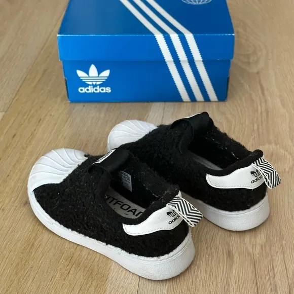 Adidas Kids Superstar 360 Black Shoes sz 8K