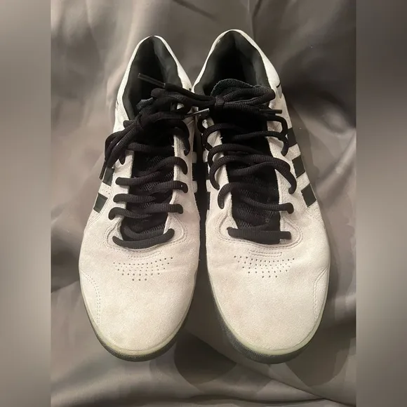 Adidas Men's Black and White Tyshawn Sneakers