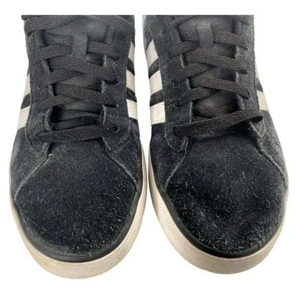Adidas Men's Neo Label Black Suede 3 Stripe Casual Sneakers Sz 8.5M (F38338) EUC
