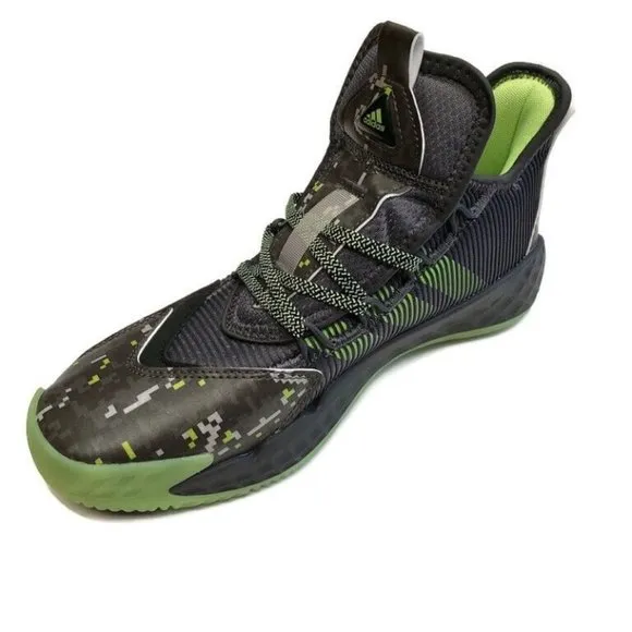 Adidas Mens Size 8 Pro Boost Low Basketball Shoes Digi Camo Green Gray FW8525