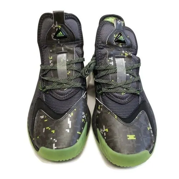 Adidas Mens Size 8 Pro Boost Low Basketball Shoes Digi Camo Green Gray FW8525