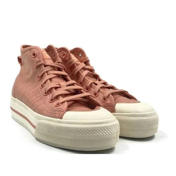 Adidas Nizza Platform Mid Womens Casual Retro Shoe Pink Fashion Sneaker