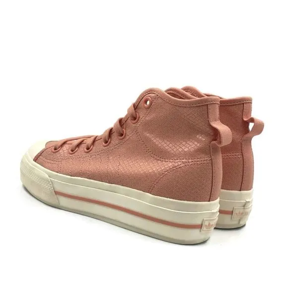 Adidas Nizza Platform Mid Womens Casual Retro Shoe Pink Fashion Sneaker