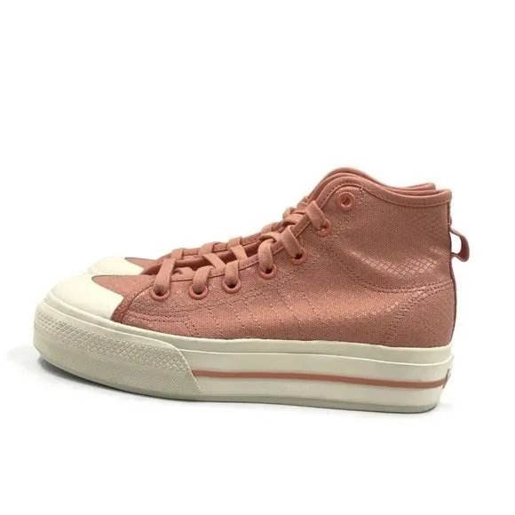 Adidas Nizza Platform Mid Womens Casual Retro Shoe Pink Fashion Sneaker