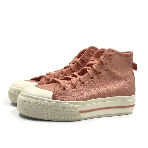 Adidas Nizza Platform Mid Womens Casual Retro Shoe Pink Fashion Sneaker