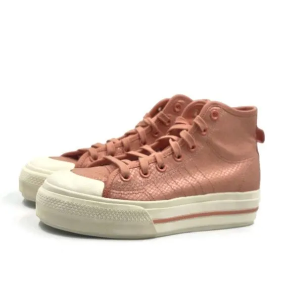 Adidas Nizza Platform Mid Womens Casual Retro Shoe Pink Fashion Sneaker