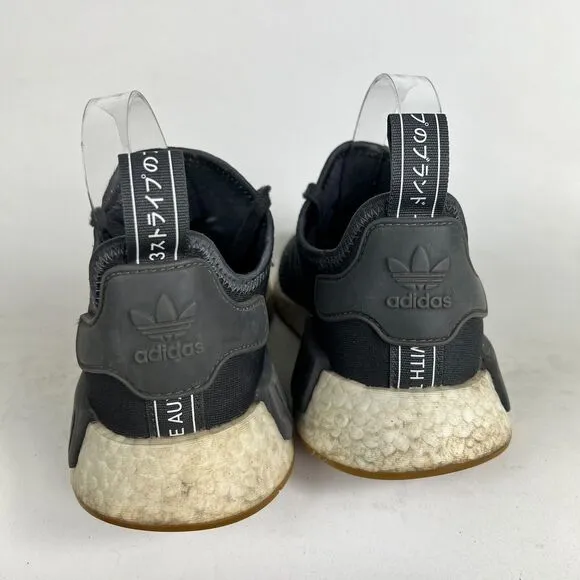 Adidas NMD R1 Sneakers Men's 7 Gray White Lace Up Low Top Running Shoes B42199
