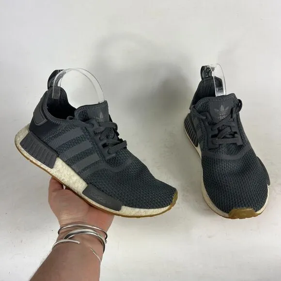 Adidas NMD R1 Sneakers Men's 7 Gray White Lace Up Low Top Running Shoes B42199