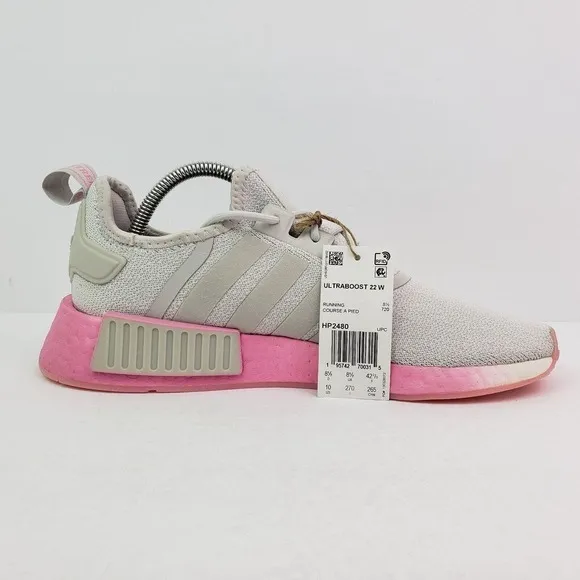 Adidas NMD R1 Womens Size 10 Gray Bliss Pink Running Sneaker Shoes GW9462