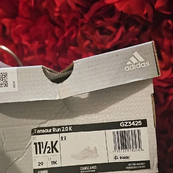 Adidas NWT Girls Tensaur Rum 2.0K Classic White Sneakers SIZE 11.5