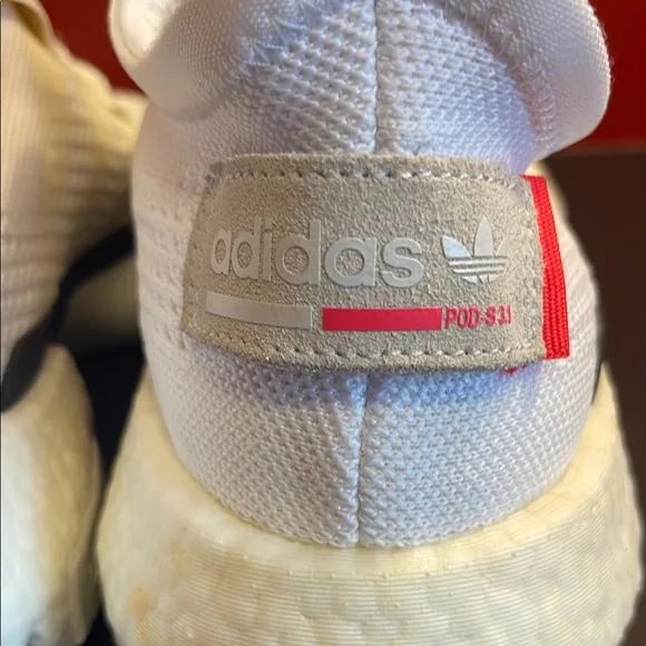 ADIDAS ORIGINALS MEN'S POD S3.1 PRIMEKNIT ATHLETIC SNEAKER, WHITE/SHOCK Size 12