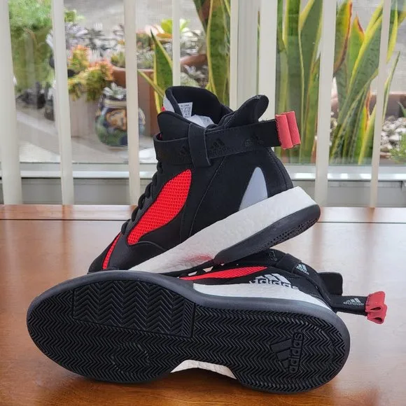adidas Posterize EG8879 Black / Red / Silver Size 9 Men's Basketball Shoes NWB