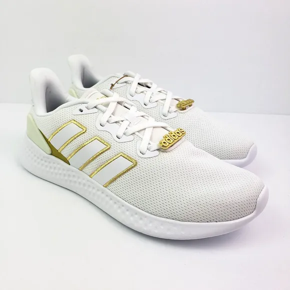 Adidas PureMotion SE Womens Size 9 White Gold Athletic Sneaker Shoes GX2183
