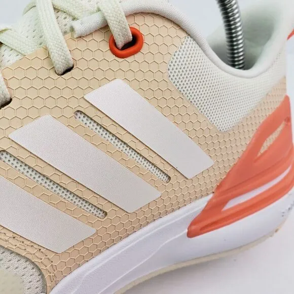 Adidas RapidaSport K Girls Size 7Y Womens Sz 8 Off White Solar Red Sneaker Shoes