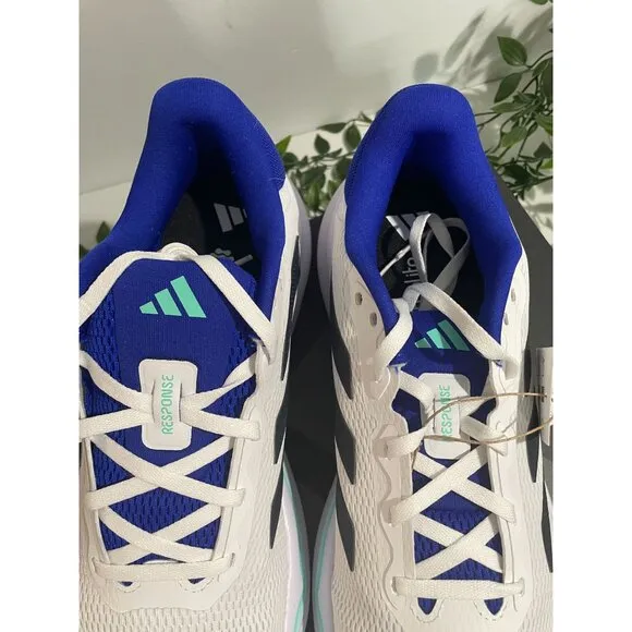 Adidas Response Running Shoes Mens Size 11.5 White &amp; Blue Lightweight