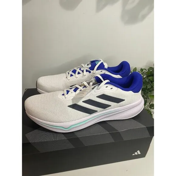 Adidas Response Running Shoes Mens Size 11.5 White &amp; Blue Lightweight