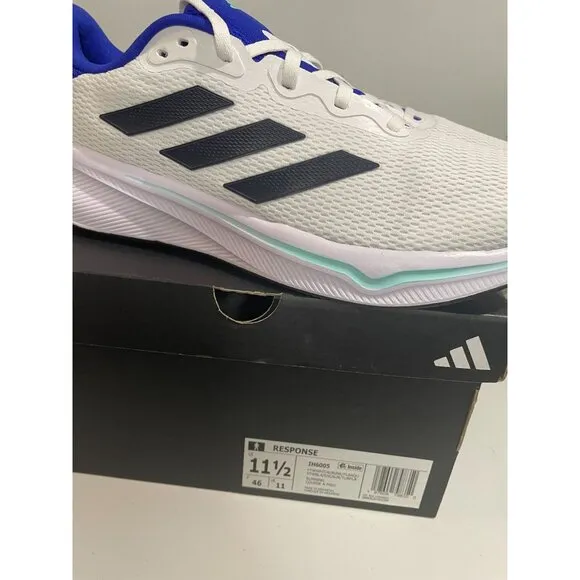 Adidas Response Running Shoes Mens Size 11.5 White &amp; Blue Lightweight