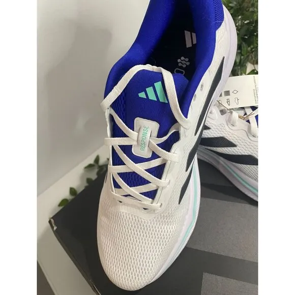 Adidas Response Running Shoes Mens Size 11.5 White &amp; Blue Lightweight