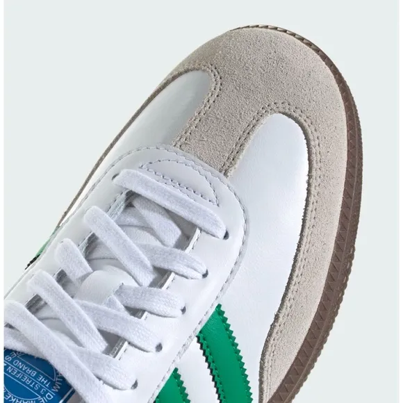 Adidas Samba OG Original Classic Shoes In Cloud White and Green NWT